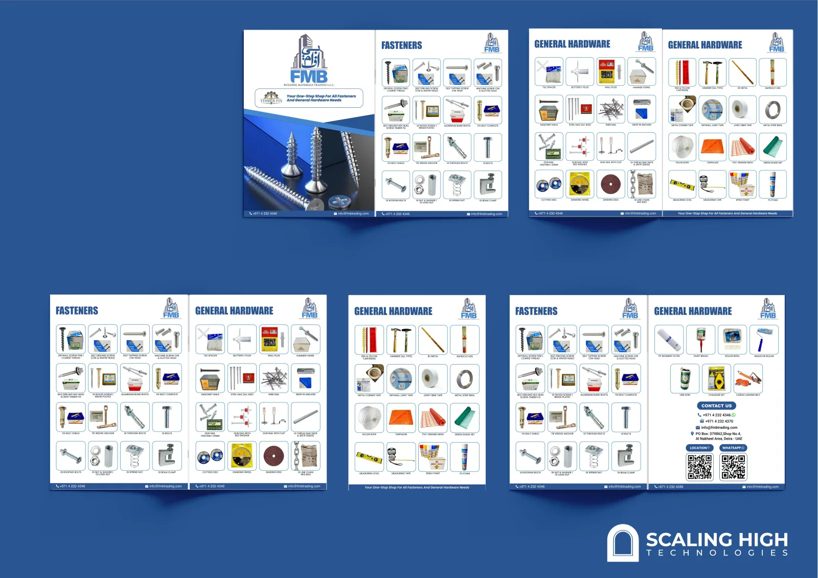 Catalog spread showing tapes, adhesives and drywall hardware products.